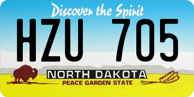 ND license plate HZU705