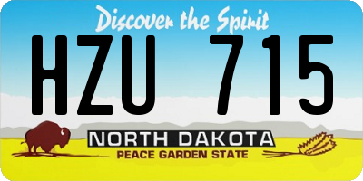 ND license plate HZU715