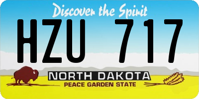 ND license plate HZU717