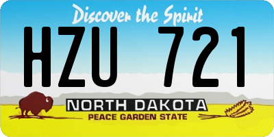 ND license plate HZU721