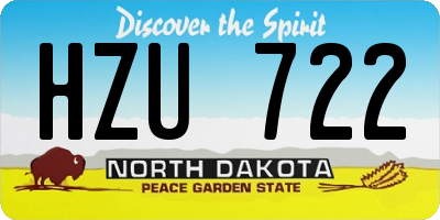 ND license plate HZU722