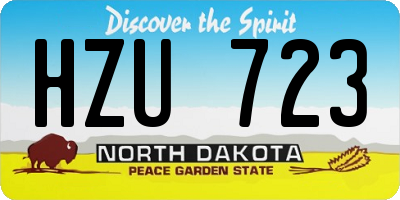 ND license plate HZU723