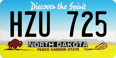 ND license plate HZU725