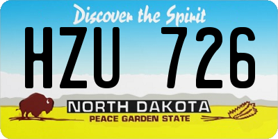 ND license plate HZU726