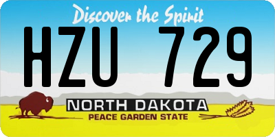 ND license plate HZU729