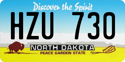 ND license plate HZU730