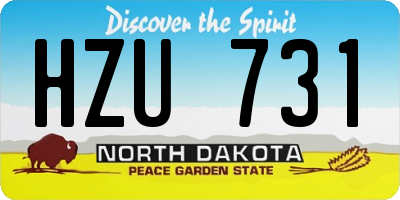 ND license plate HZU731