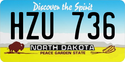 ND license plate HZU736
