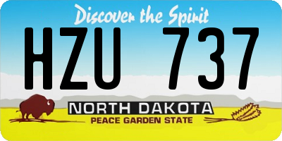 ND license plate HZU737