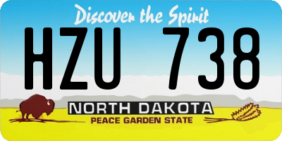 ND license plate HZU738