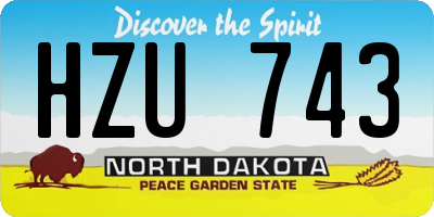 ND license plate HZU743