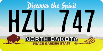 ND license plate HZU747
