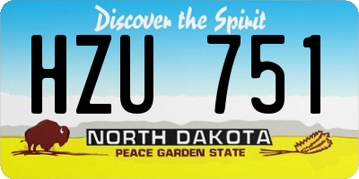 ND license plate HZU751