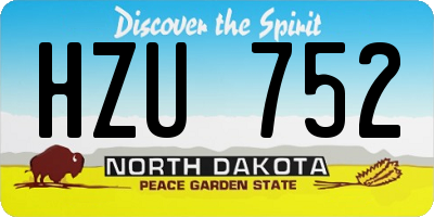 ND license plate HZU752