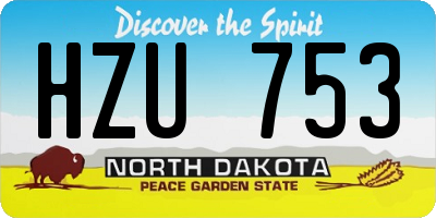 ND license plate HZU753