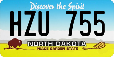 ND license plate HZU755