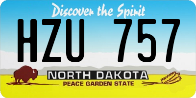 ND license plate HZU757