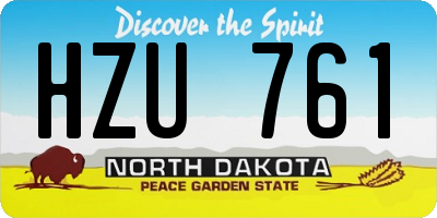 ND license plate HZU761