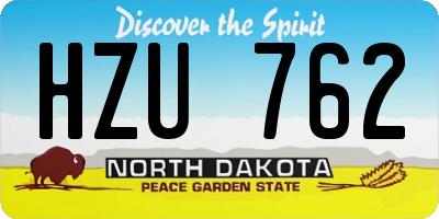 ND license plate HZU762