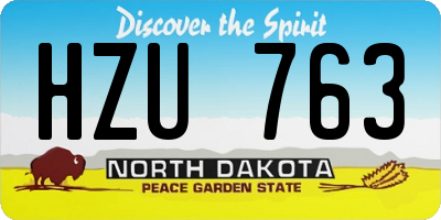 ND license plate HZU763