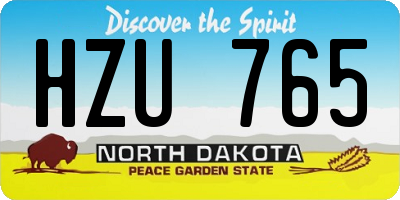 ND license plate HZU765