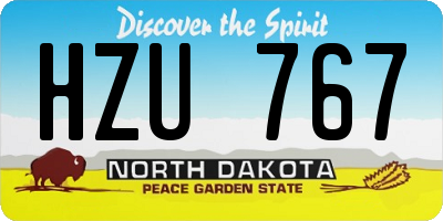ND license plate HZU767