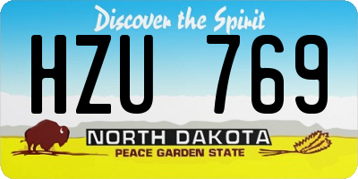ND license plate HZU769