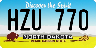 ND license plate HZU770