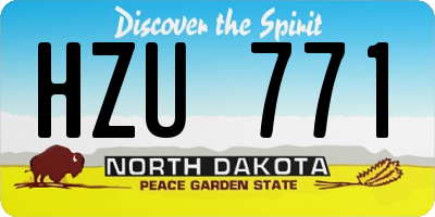 ND license plate HZU771