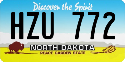 ND license plate HZU772