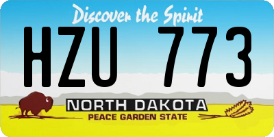 ND license plate HZU773