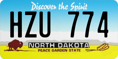 ND license plate HZU774