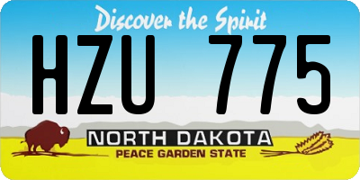 ND license plate HZU775
