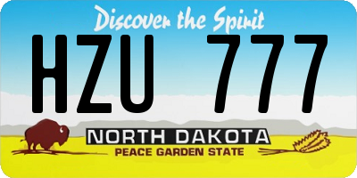 ND license plate HZU777