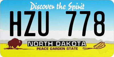 ND license plate HZU778