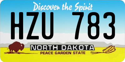 ND license plate HZU783