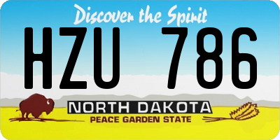 ND license plate HZU786