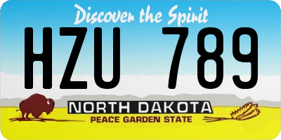 ND license plate HZU789