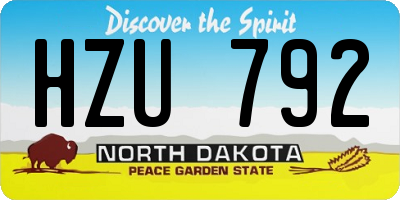 ND license plate HZU792
