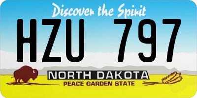 ND license plate HZU797