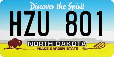 ND license plate HZU801