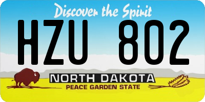 ND license plate HZU802