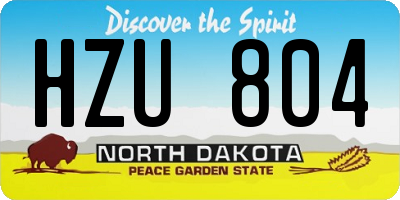 ND license plate HZU804