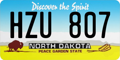 ND license plate HZU807