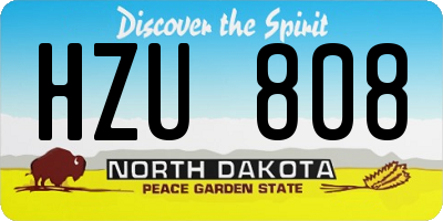 ND license plate HZU808