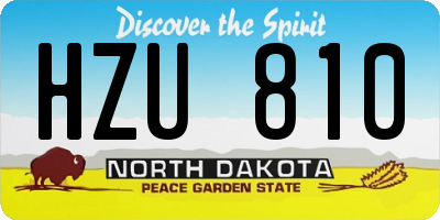 ND license plate HZU810