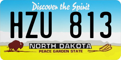 ND license plate HZU813