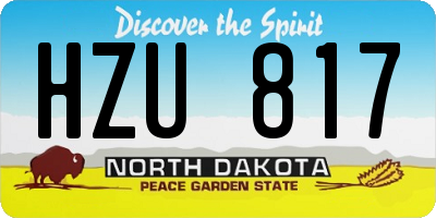 ND license plate HZU817