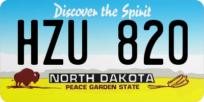 ND license plate HZU820