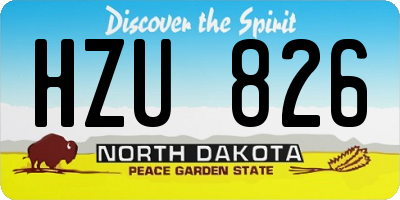 ND license plate HZU826